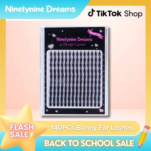 Ninetynine Dreams 140PCs Bunny Ear Lashes | Dramatic Spiky Anime Douyin DIY Eyelashes Clusters, 13–16mm C++ Curl Custom-Map False Lashes, Ultra-Thin Durable Band, Reusable Waterproof Long-Lasting Beginner-Friendly False Eyelashes For Bold Glam Makeup