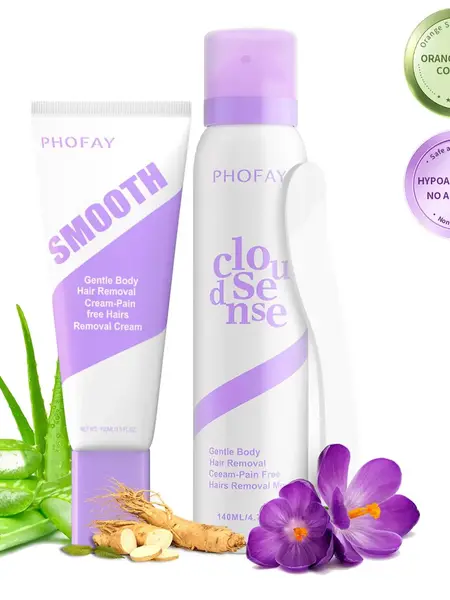Bikini Pain-Free Hair Removal Cream for Sensitive Skin, Hypoallergenic Formula-Gentle & Fast-Acting Depilatory with Citrus Scent, Aloe & Hyaluronic Acid for Soothing Care, Suitable for Men & Women,backtoschool