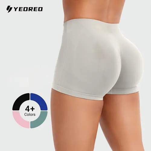 YEOREO Women’s Workout Shorts Low-Rise 2.5" Seamless Stretch Athletic Training Shorts for Gym Yoga & Running sohochic