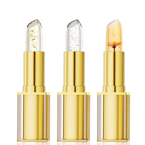 3PC Moisturizing Color-Changing Lipstick Balm – pH Temperature Reactive Tint, Gold Crystal Glow Finish, Smooth Hydration for Soft Shiny Everyday Lips.#sohochic