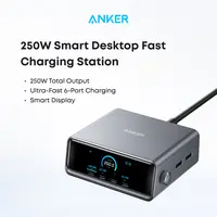 [Limited Offer] Anker Prime Charger, 250W GaN Prime USB-C Charging Station, Ultra-Fast 6 Ports, 2.26" LCD Display and Smart Control Dial (Silver) sohochic