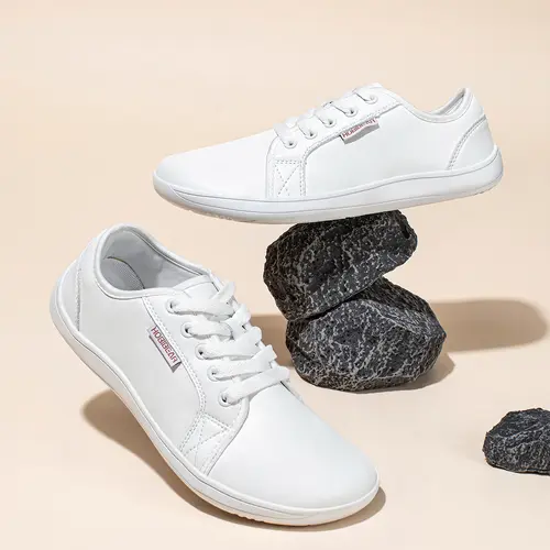 HOBIBEAR Men's Leather Lace-up Trainers - Wide Feet Friendly Casual Footwear for Casual Wear, Soft Bottom, Wide Head Walking Shoes (Export Trade White),sohochic