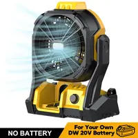 High Velocity Adjustable Cordless Fan for DeWalt 20V Max Battery - Portable Jobsite Fan with Cordless Freedom, LED Work Light, Hanging Hook, Variable Speed, Heat Relief (Battery Not Included, Not Applicable)