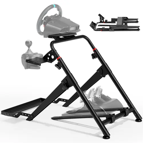 ARES WING Adjustable Foldable Triangular Steel Sim Racing Wheel Stand - Gaming Furniture with Chair Fixing Slot, Compatible with Racing Simulator Cockpit, Fanatec/Thrustmaster, Logitech, Moza, PS5, PS4, Xbox, PC tiktokshopbacktoschool, Quick Install