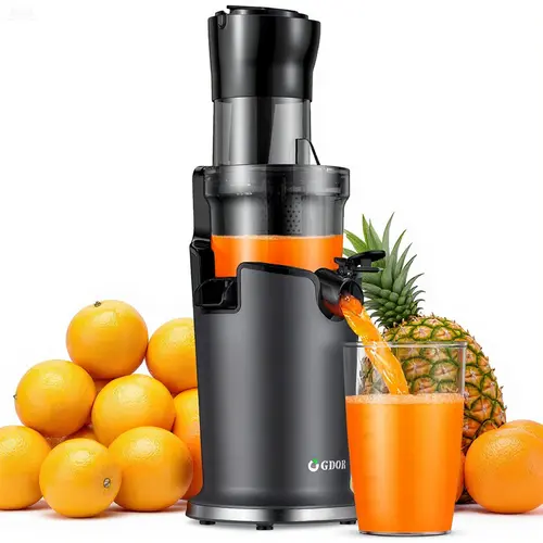 GDOR Cold Pressed Slow Masticating Juicer Machine - 150W-250W Corded Unit, Silent Extractor with Multi-Size Feed Chute, Automatic Feed, Easy Clean & High Yield for Whole Fruits and Veggies,home essentials,sohochic