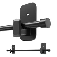Inovaday | No-Drill Curtain Rods For Windows-Adjustable 5/8" Tension Rods, Adhesive Brackets, Easy Install Black Drapery Pole,Back To School,Renter-Friendly/Dorm Essentials,Home Decor,Home Essentials,sohochic