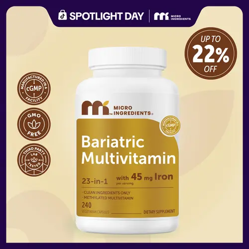 Micro Ingredients Bariatric Multivitamin with 45mg Iron, 240 Veggie Capsules