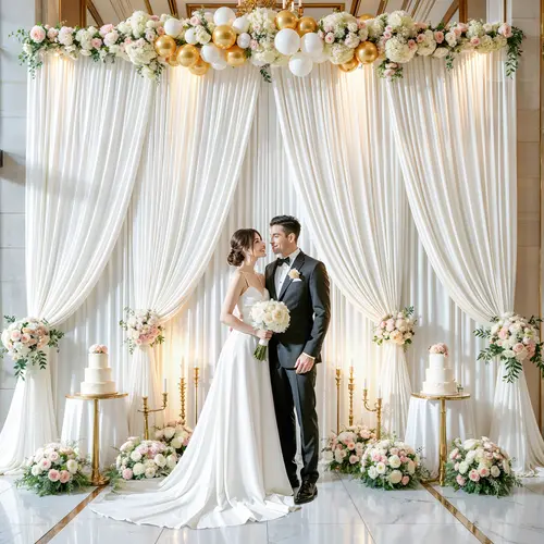 Wrinkle-Free Solid Polyester Backdrop Curtains 2-Pack (5x7ft/5x10ft or 59in*85in White Drapes) - Clean Look Party Decor, Ideal for Birthdays Weddings Photos, Home Wall Hanging Supplies, Grad Party Decorations,sohochic