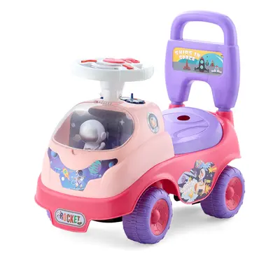 VEVOR Ride On Toddler Push Car,  Push Car for Toddler 19 to 36 Months, Kids Ride On Toy with Horn & Music, 48.5 lbs Load Capacity, Under-seat Storage, Foot-to-Floor Walker for Toddlers Boys Girls, Pink