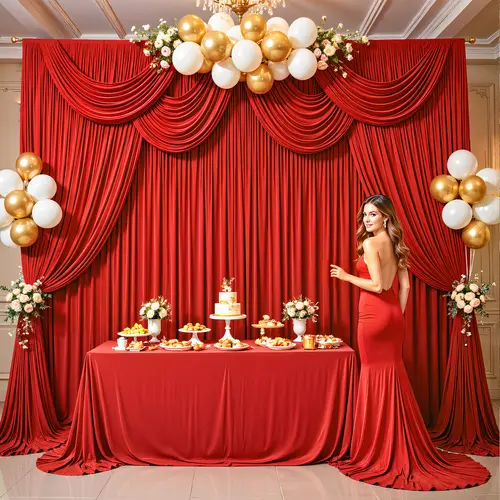 Halloween Gothic Party Backdrop Drapes, 6‑Panel Solid Wrinkle‑Free Polyester Curtains, Multi‑Size 5FT×7FT/10FT/12FT Reusable Decor for Holiday, Wedding & Seasonal Events,sohochic