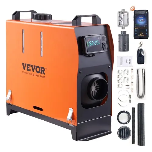 【BackToSchool】VEVOR Diesel Air Heater, Max. 8KW 12V All-on-one Diesel Heater with Bluetooth App and LCD, Automatic Altitude Adjustment Max 18045 ft, Portable Parking Heater Fast Heating Low Noise, Diesel Heater for Truck RV Trailer Camper Van Boat and Ind