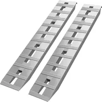【toolupgrade】VEVOR High Capacity Deformation-Resistant Metal Load Ramps, 2-Pc Set with Organizer, 8810LBS Capacity, Beavertail Hook End, Traction Cutouts, Tractor Load Ready, Handles ATVs-Tractors-More, Dirt Bike Ready, Easy Truck Loading