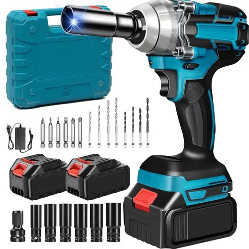 1/2 Inch Wireless High Torque 3-in-1 Impact Wrench Kit, Dual 3000mAh Li-ion Batteries, 5 Impact Sockets,8 Drill Bits,10 Screwdriver Bits & Hard Storage Box, Great for Daily Auto Repair & Modified Vehicle Lug Nut Removal #summerfinds toolupgrade