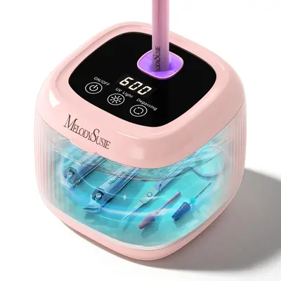 MelodySusie Ultrasonic Cleaner with Sterilization, 2-in-1 Machine for Manicure, Home & Salon, Incompatible with Acetone #DealsForYouDays