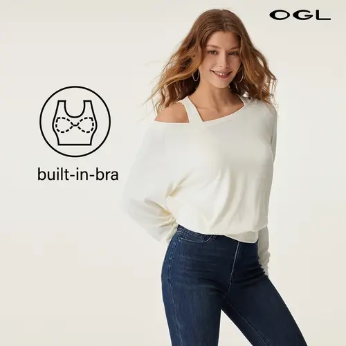 OGL Women's Heat-Tech Multi-Wear Layering Bra Top - Basic Long-Sleeves Plain Top, Minimalist Design, Sports Casual Fall Outfit TikTokShopBackToSchool SohoChic Lightweight Activewear Sleeveless Gym Tops