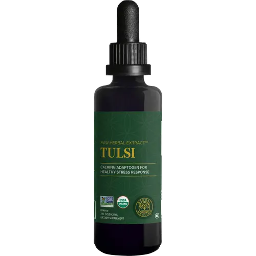 Global Healing Organic Tulsi (Holy Basil Leaf Extract) - Vegan Liquid Supplement Drops (Organic Basil)