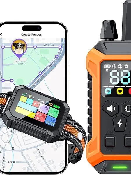 Meowant 2-in-1 Wireless Electric Fence & Remote Training Dog Collar - 3-Mode Correction (Beep-Vibration), Automatic Alert, Waterproof LCD Band, 2-3h Fast Charge, Adjustable & Safe Fit, 1640ft Range, 10-120lbs, 60 Days Standby, Outdoor Training Aid