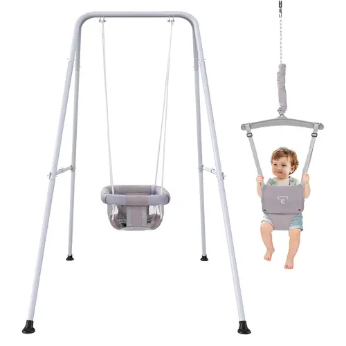 Talebabe 2-in-1 Baby Jumper & Toddler Swing, Portable Bounce Chair with Foldable Powder-Coated Steel Stand for Indoor & Outdoor Use, Baby Shower Gift #tiktokshopbacktoschool,back to school
