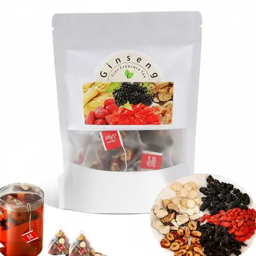 Kidney Tea Formula Ginseng Five Treasure Tea Combination Scented Tea Eight Treasure Tea Red Date Wolfberry Tea Men's Tea Health Tea Mulberry Herbal Formula Health Tea