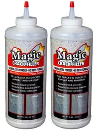 2 Pack Concrete Magic Crack Filler 2.5 lb. Bottle - Ultimate Solution for Concrete and Masonry Cracks - Easy Application to Keep Surfaces Strong and Lasting!