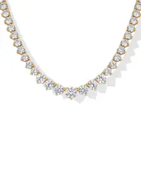 PAVOI 14K Gold Plated Bridal Tennis Necklaces  - Graduated Gold Tennis Necklace with Cubic Zirconia - Trendy Fashion Wedding Jewelry
