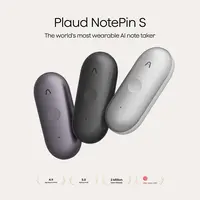Plaud NotePin/NotePin S Wireless Smart Voice Recorder, Audio Wearable AI Device with 1-Touch Clip Recording, AI Transcription, USB Support, Travel Gadget for Meetings & Daily Work