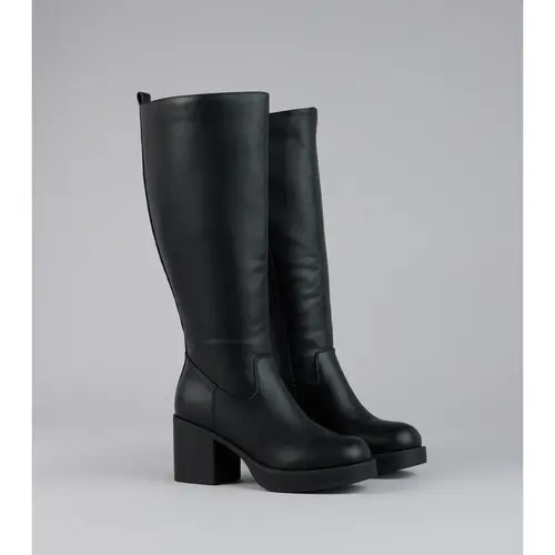 Steppin Up Block Heel Knee High Boots