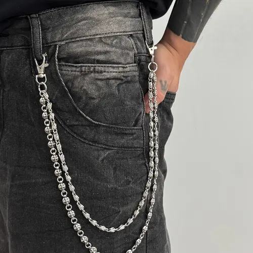 Unisex Fashionable Dual-Layer Pants Chain, Bop Chain, Casual Hip-Hop Style Accessory, Perfect for Daily Wear, Stylish Jewelry for Men & Women, Body Jewelry