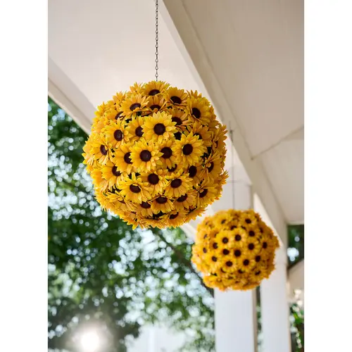 Wicker Park Set of 2 Oversized Faux Floral Spheres