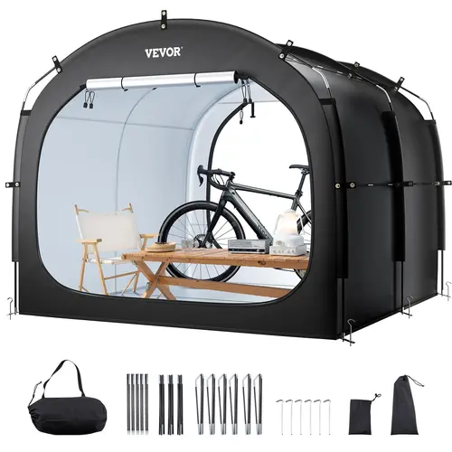 【toolupgrade】VEVOR Bike Storage Tent, bike storage shed for outdoor, Waterproof Bicycle Shed for 5+ Bikes with Ventilated Window, High-Strength Fiberglass Frame & Dual Zippers for Backyard, Patio, Garden