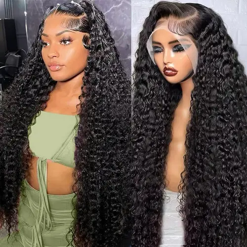 【30 in $85】Imani Female 30-Inch 13X6 HD Transparent Lace Frontal Wig, 200% Density Breathable Heat-Resistant Deep Wave Jerry Curly Human Hair Wig, Pre-Plucked Free Part with Baby Hair for Daily Use,sohochic