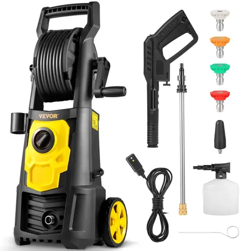 【Back to School】VEVOR Electric Pressure Washer, Multiple Specifications, 1.76 GPM Max, 5 Quick-Connect Spray Nozzles, Foam Cannon, Portable High-Pressure Waterjet, ETL Listed, Lawn Equipment for Decks, Driveways Deep Clean