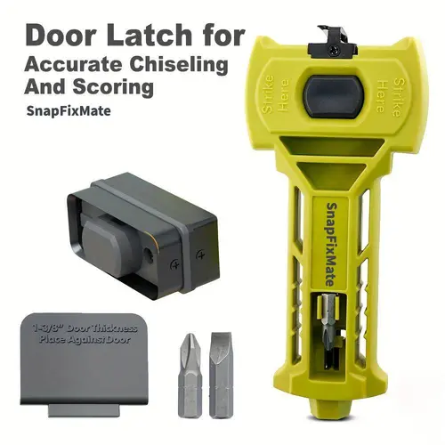 GJANSH Door Latch Installation Kit, Door Latch Mortise Tool for Precise Scoring and Chiseling, Accurate Professional Installation, Door Installation Kit Suitable for Square or Round Deadbolts, 1-3/8" or 1-3/4" Thick Door, SnapFixMate,fathersdaygift father