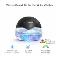 Stewerom Water-Based Air Purifier & Air Washer, Essential Oil-Free Air Freshener with 7-Color LED Mood Light for Home, Office & Room, Air Revitalizer Diffuser,dorm essentials,home essentials,toolupgrade