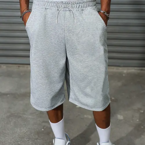 Men's Fashion Stylish Cotton Loose Baggy Medium-Length Shorts - Breathable, Lightweight, Soft, Adjustable Drawstring, Pocketed, Multi-Sized Tropical Casual Menswear Bottoms
