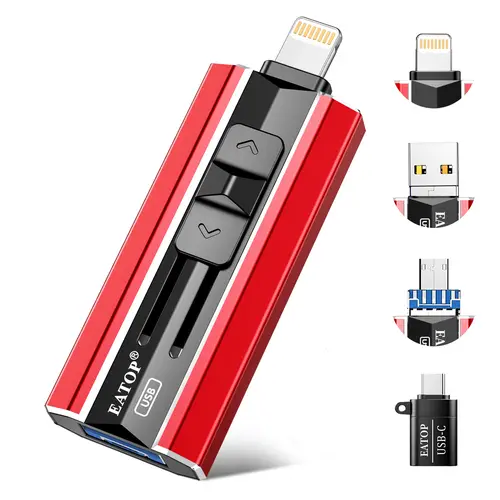 EATOP USB Flash Drive (128GB/256GB/512GB/1TB/2TB) for iPhone & iPad, Plug&Play Data Storage for Photos/Videos Backup, Compatible with Android/PC, Ideal for Travel, Work, Computer & Mobile Users, No App Required,sohochic