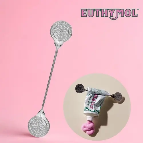Euthymol Stainless Steel Tube Squeezer (Silver/Gold) – Easy Squeeze Tool for Toothpaste & Cream Tubes, Korean Oral Care