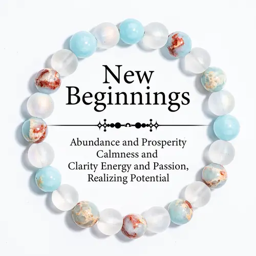 Women's Elegant Healing Crystal Bangle - Genuine Aura Quartz, Sea Sediment Crystal Stone Bead Bracelet, Unisex Daily Stackable Couple's Gift Fashion Accessory