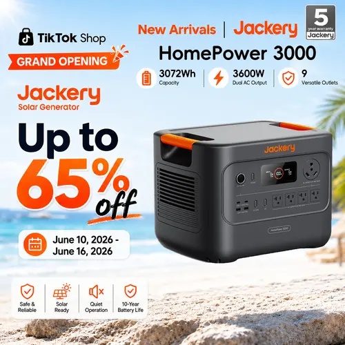 Jackery HomePower 3000 Portable Power Station, 3600W (Surge 7200W) Output, 3072Wh LFP Battery Solar Generator, Essential Home Backup for Home Use, Power Outage, RV, Emergencies (Solar Panel Optional)