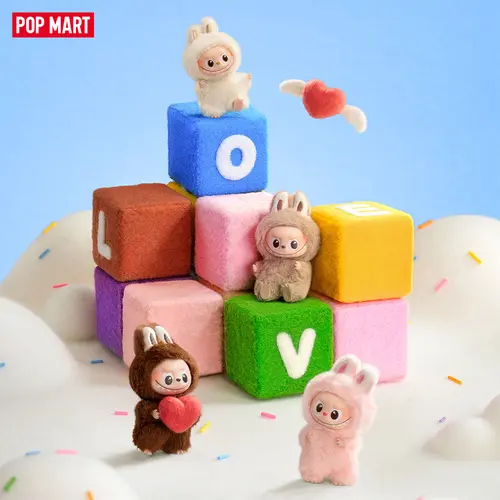 POP MART THE MONSTERS Pin for Love Series - Vinyl Plush Pendant blind box (A-M), Labubu Collectible Toys-1.0 LABUBU Fun Toy