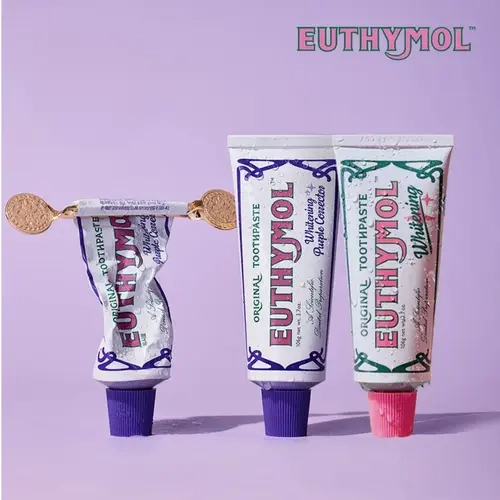 Euthymol Whitening Set & Squeezer – Removes Coffee & Tea Stains, Brightens Teeth, 1100ppm Fluoride for Cavity Protection, Korean Oral Care