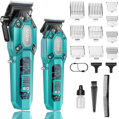 VGR Cordless Professional Hair Clipper & Trimmer Set for Men - 0 Gap T-Blade, LED Display, USB Fast Charging V-600 & 900, Summerwins Matte Haircut Kit, Barber Equipment, Father’s Day & Birthday Holiday Gifts, Personal Gadgets