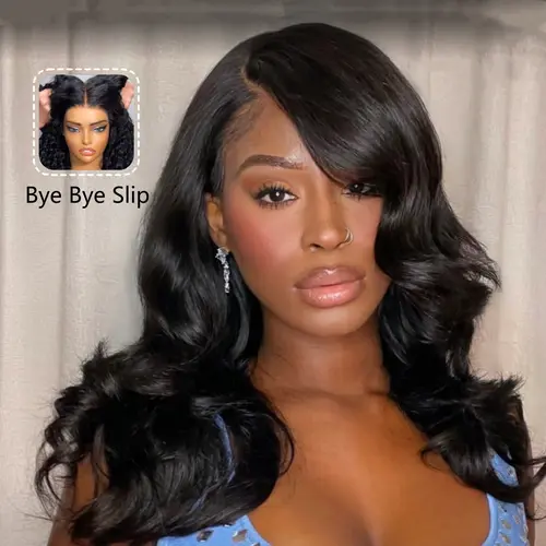 UNICE Glueless Body Wave Human Hair Wig - 7x5 HD Lace Closure with Feathered Side Part, Adjustable, Put On and Go for Beginners, Wigs Human Hair,sohochic
