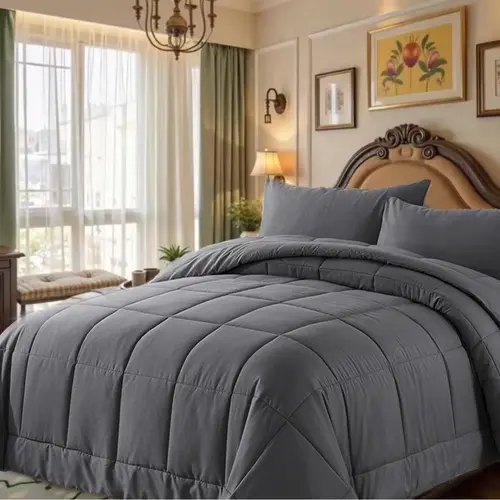 【Sohochic】DOWNCOOL 3pcs Lightweight bed Comforter Set for All Seasons, Bed in a Bag with 1 Comforter & 2 Pillowcases (Only 1 for Twin Size), Quilted Box-Stitch Design#DealsForYouDays Soft Bedding Sets, 3-Piece Bedding Sets#sohochic,#blackfriday