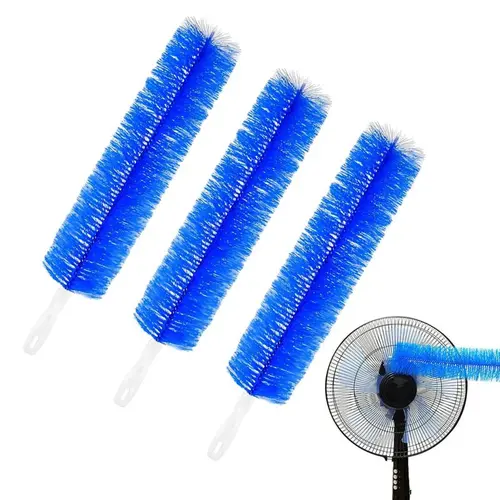 3 Counts Bendable Microfiber Head,Reusable Dust Remover,Fan Cleaner Brush,Duster,Cleaner Brush,Washable,ldeal for Ceiling Fan Blades,Curtains,Air Vents,Cars Et.Randomly sent in blue or gray