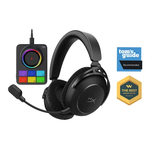 HyperX Cloud Alpha 2 Dual Wireless Over-Ear Gaming Headset - 53mm Dual-Chamber Drivers, 250H Battery Life, RGB Base Station, Bluetooth+2.4GHz Connectivity, Multi-Platform Compatibility, USB-C, Metal Frame, PC Gaming Accessories