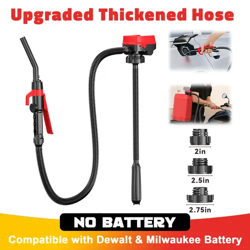 Ecarke Cordless Fuel Transfer Pump Compatible with DeWalt 20V & Milwaukee 18V Batteries, Battery NOT Included, 3.8 GPM Portable Electric Gas Can Pump with 51'' Hose & 3 Adapters for Diesel Gasoline Oil Water toolupgrade