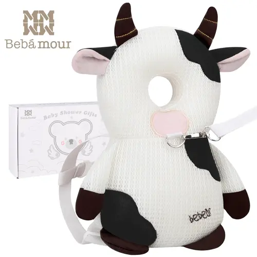 BEBAMOUR Baby Walker Head Protector Carrier - Adjustable Toddler Safety Pad Backpack with Leash, PP Cotton Hollow Design, Impact Buffer, Breathable Mesh Fit, Lightweight Pad Travels with You, Straps Stay Put, Ideal Gifts for Crawling Toddlers,sohochic