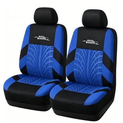 2 Premium Front Car Seat Covers with Removable Headrest-Universal Fit,Red Blue,Breathable,Durable-Ideal for SUV Low Back Car Seats Interior Automotive Vehicle