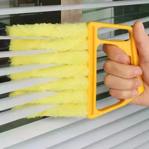 Window Blind Cleaning Brush, Window Blind Cleaner, Air Conditioning Outlet Dust Removal Brush, Hand-held Curtain Brush, Heavy Duty, Home Care Supplies, Yellow Household Items-MM